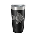 Fish Tumbler Zentangle Travel Mug Insulated Laser Engraved Coffee Cup 20 oz
