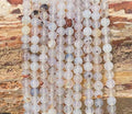 Dendritic Grey Agate, Round 6mm 8mm