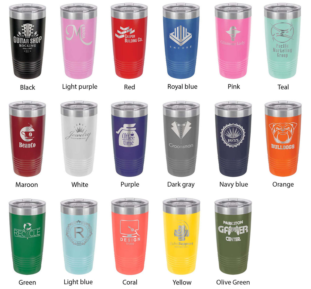 Fish Tumbler Zentangle Travel Mug Insulated Laser Engraved Coffee Cup 20 oz