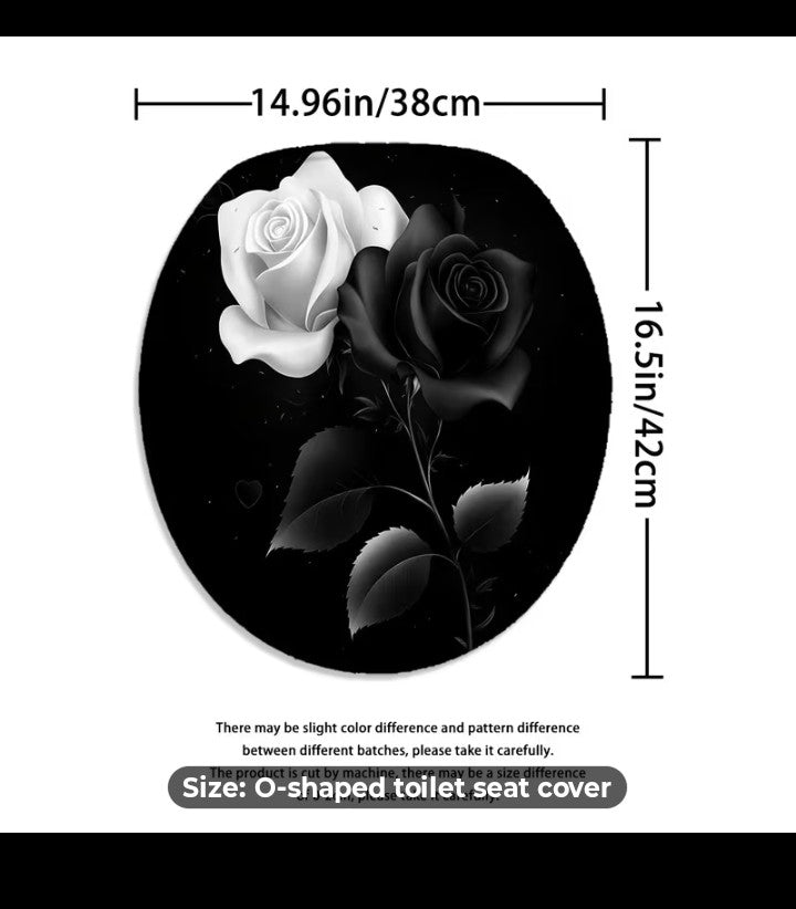 4pc single color white rose shower rugs and curtain set